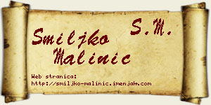 Smiljko Malinić vizit kartica